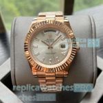 Replica Rolex Day-Date II Baguette diamonds 41mm Watch Rose Gold